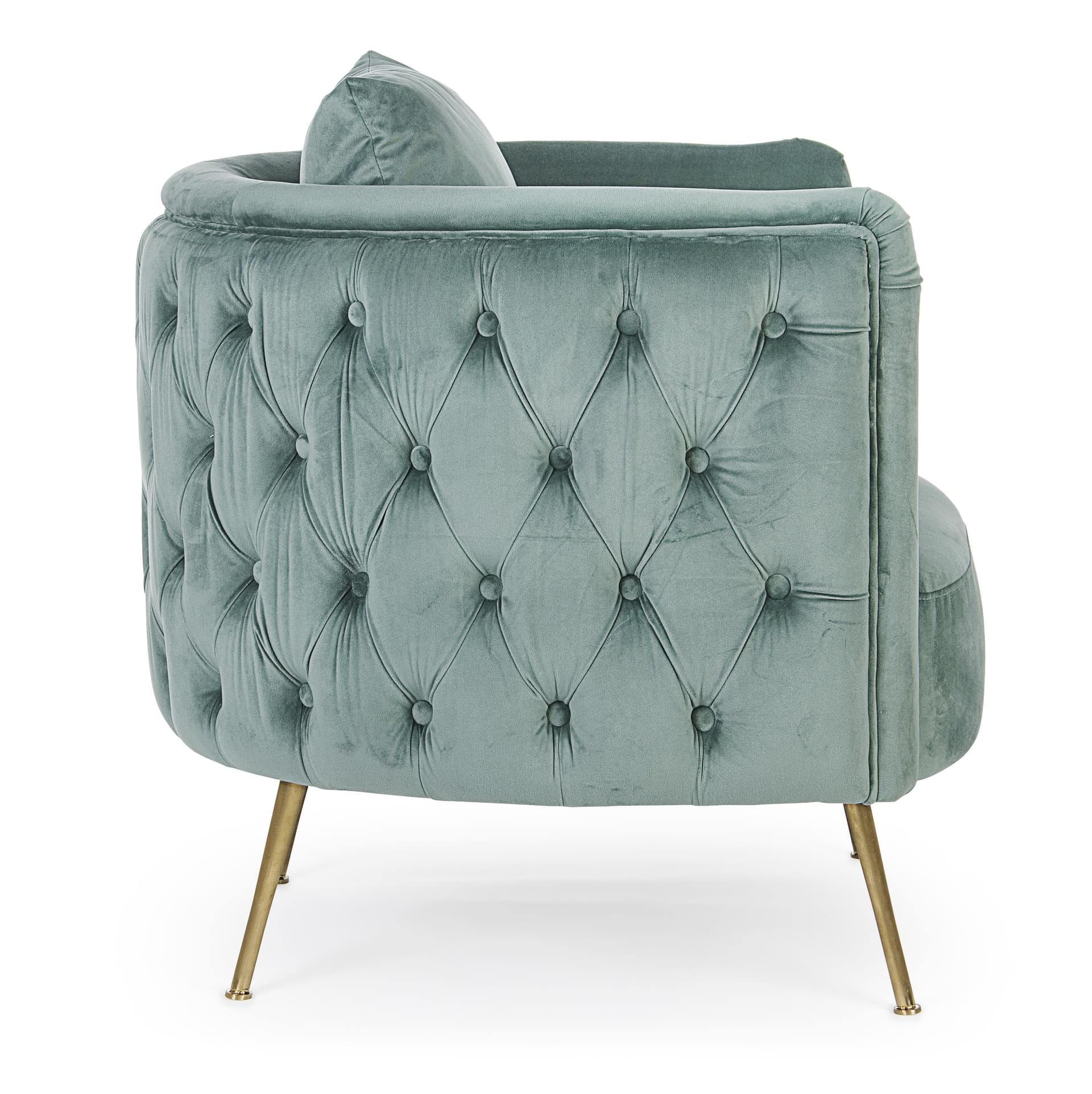 Poltrona "Tenbury" in velluto Tiffany tipo Chester h 80 cm arredamento per salotto moderno Casa e cucina/Arredamento/Soggiorno/Poltrone e sedie/Poltrone Decor Space - Altamura, Commerciovirtuoso.it
