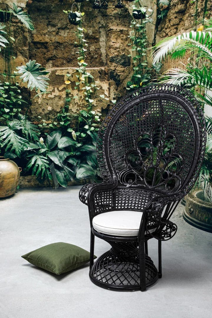 Poltrona "Peacock" per da interno, ed esterno, Intreccio In Midollino 106 x 71 x h 148 cm - 23