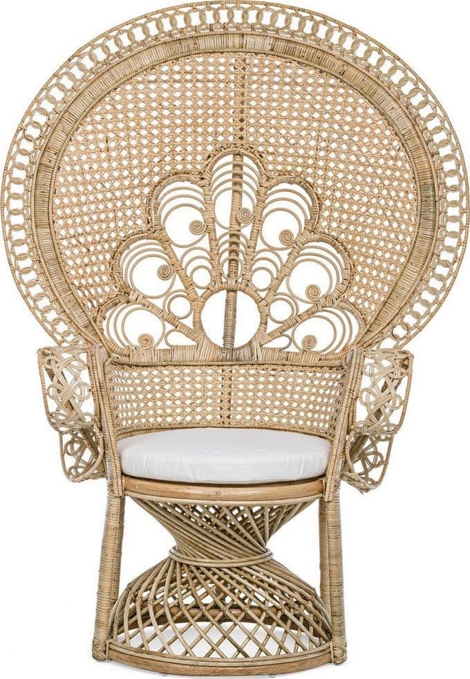 Poltrona "Peacock" per da interno, ed esterno, Intreccio In Midollino 106 x 71 x h 148 cm in Poltrone Decor Space - Altamura, commercioVirtuoso.it
