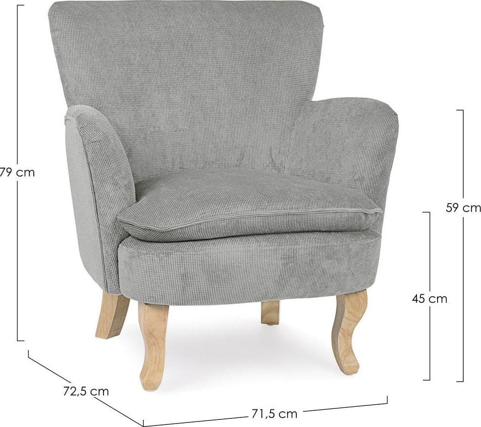 Poltrona "Orlins" per interno, Struttura In Legno Di Pino E Compensato, Rivestimento In Poliestere Effetto Boucle', Capitonne' 71.5 x 72.5 x 79h cm - 24