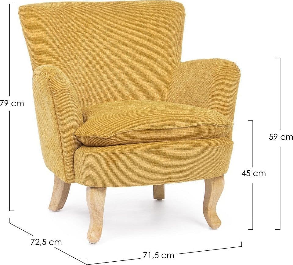 Poltrona "Orlins" per interno, Struttura In Legno Di Pino E Compensato, Rivestimento In Poliestere Effetto Boucle', Capitonne' 71.5 x 72.5 x 79h cm - 37