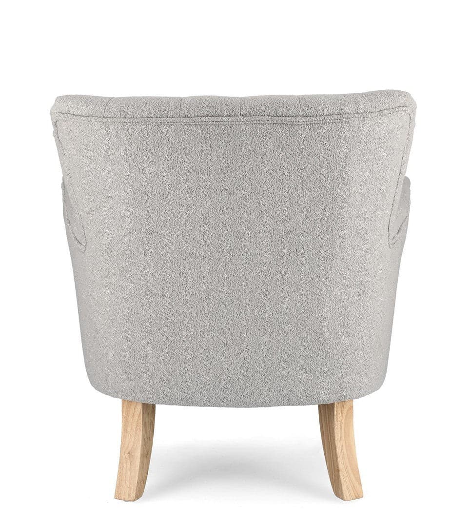 Poltrona "Orlins" per interno, Struttura In Legno Di Pino E Compensato, Rivestimento In Poliestere Effetto Boucle', Capitonne' 71.5 x 72.5 x 79h cm in Poltrone Decor Space - Altamura, commercioVirtuoso.it