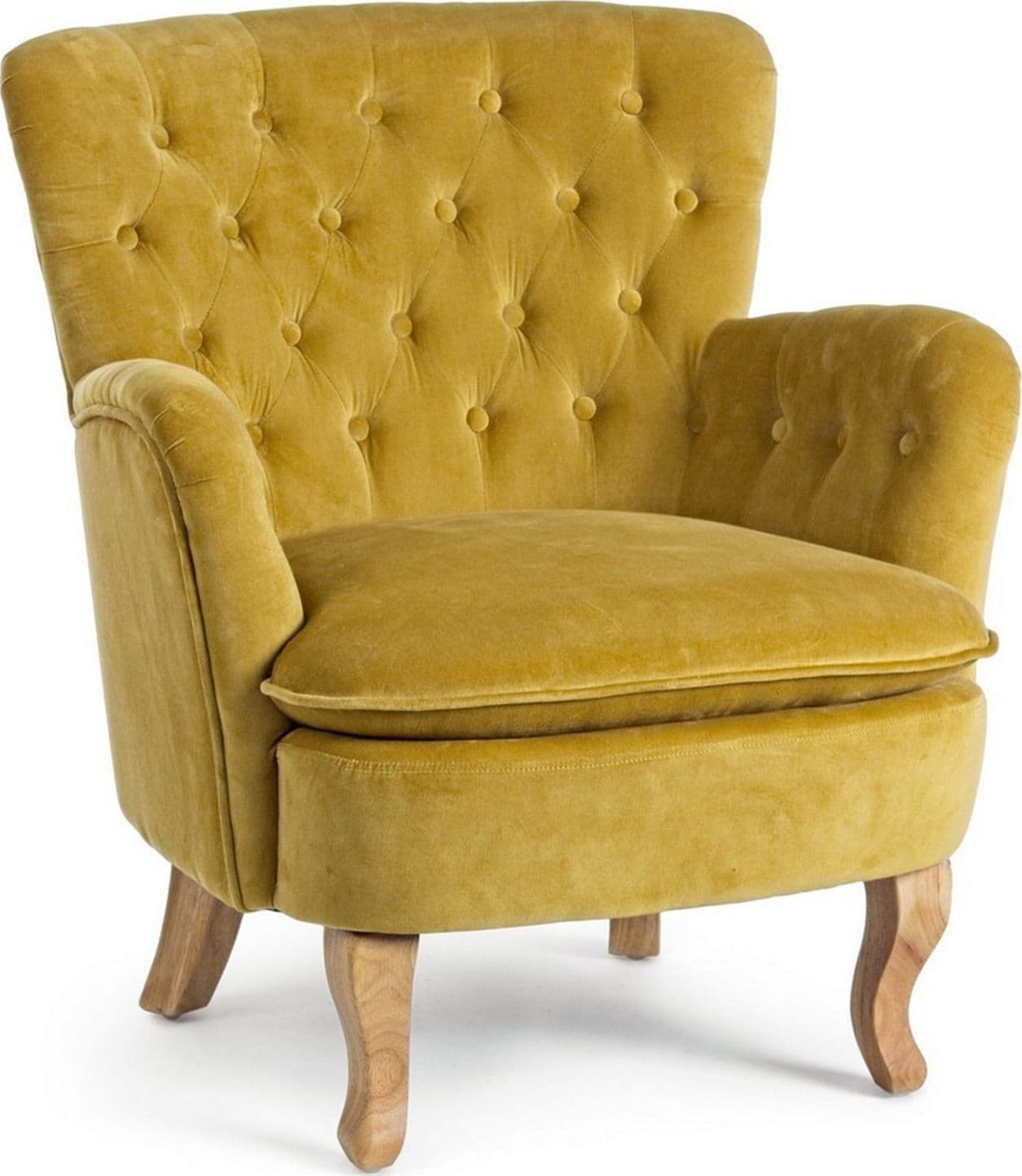 Poltrona "Orlins" per interno, Struttura In Legno Di Pino, Rivestimento In Cotone Trapuntato, Effetto Velluto Capitonne' 71.5 x 72.5 x 79h cm in Poltrone Decor Space - Altamura, commercioVirtuoso.it