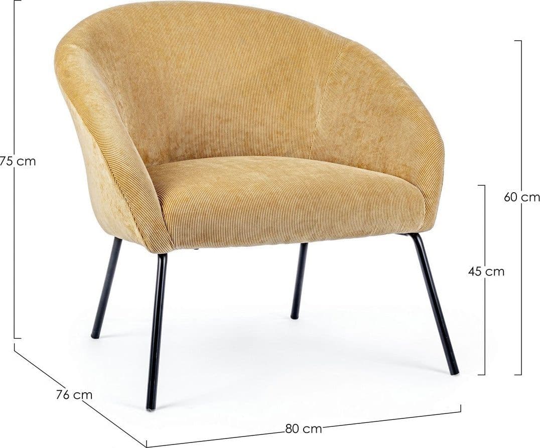 Poltrona "Aiko" per interno, Gambe In Acciaio Verniciato A Polvere 80 x 76 x 75h cm - 20