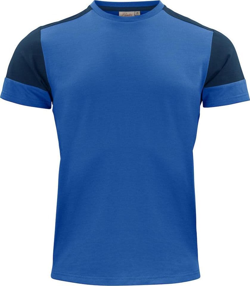 T-shirt Bicolore Prime Royal Blu Maglietta Misto Cotone Organico Poliestere Riciclato Ecosostenibile - 2