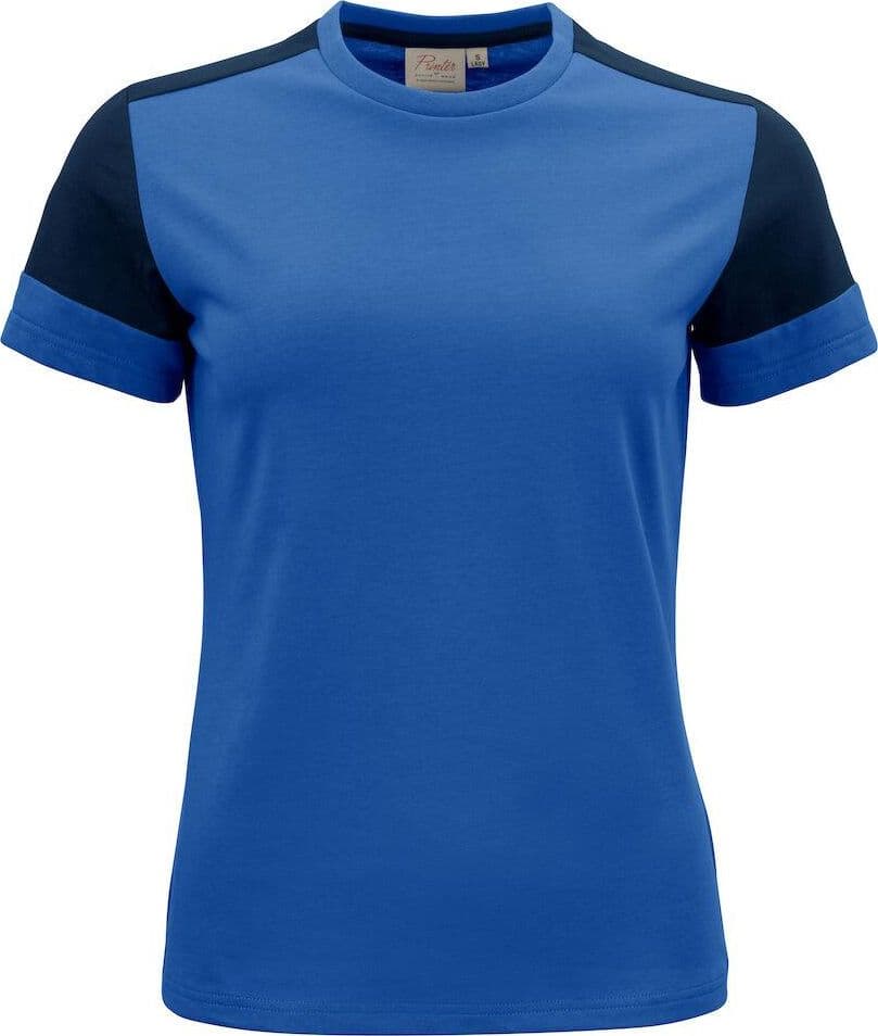 T-shirt Bicolore Prime Royal Blu Maglietta Donna Misto Cotone Organico Poliestere Riciclato Ecosostenibile - 2