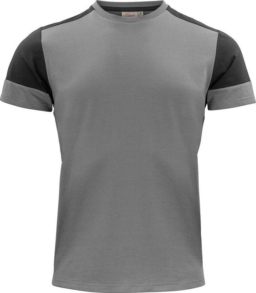 T-shirt Bicolore Prime Grigio Nero Maglietta Misto Cotone Organico Poliestere Riciclato Ecosostenibile - 2