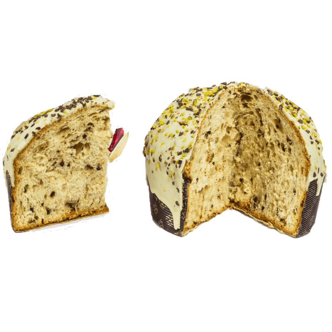 Panettone Artigianale con Cioccolato Siciliano e Pistacchio e Vaso di Crema Spalmabile 940gr - 3