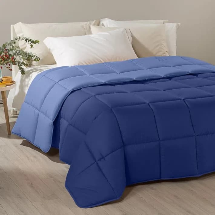 CALEFFI - TRAPUNTA MODERN TINTA UNITA MICROFIBRA – MATRIMONIALE, BLU – letto