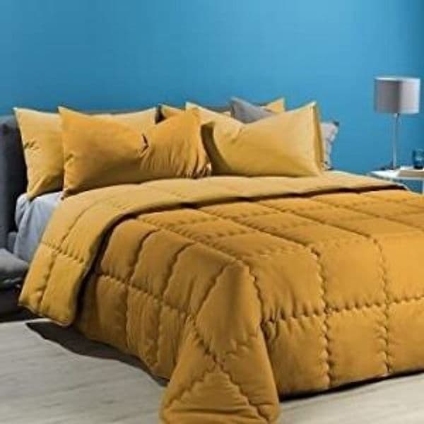 CALEFFI - TRAPUNTA MODERN TINTA UNITA MICROFIBRA – MATRIMONIALE, ORO – letto