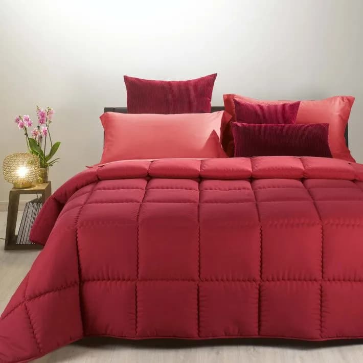 CALEFFI - TRAPUNTA MODERN TINTA UNITA MICROFIBRA – MATRIMONIALE, ROSSO – divano