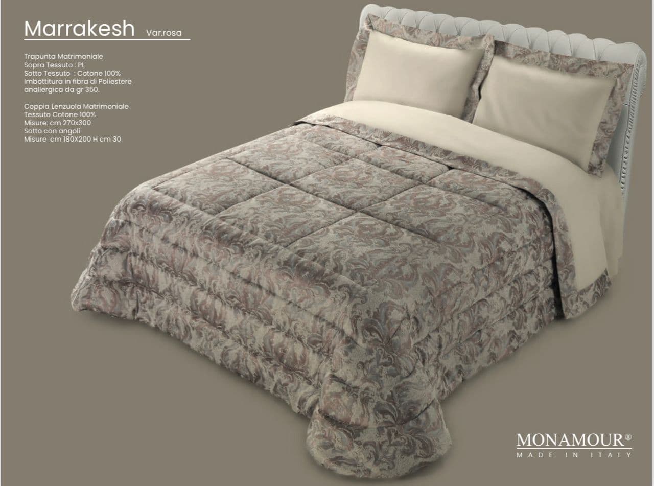 Trapunta matrimoniale invernale Mon Amour art. Marrakesh Sopra tessuto: PL Sotto tessuto: cotone 100% imbottitura in fibra di poliestere anallergica da gr.350 - 5