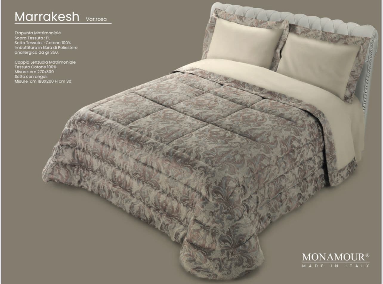 Trapunta matrimoniale invernale Mon Amour art. Marrakesh Sopra tessuto: PL Sotto tessuto: cotone 100% imbottitura in fibra di poliestere anallergica da gr.350 - 5
