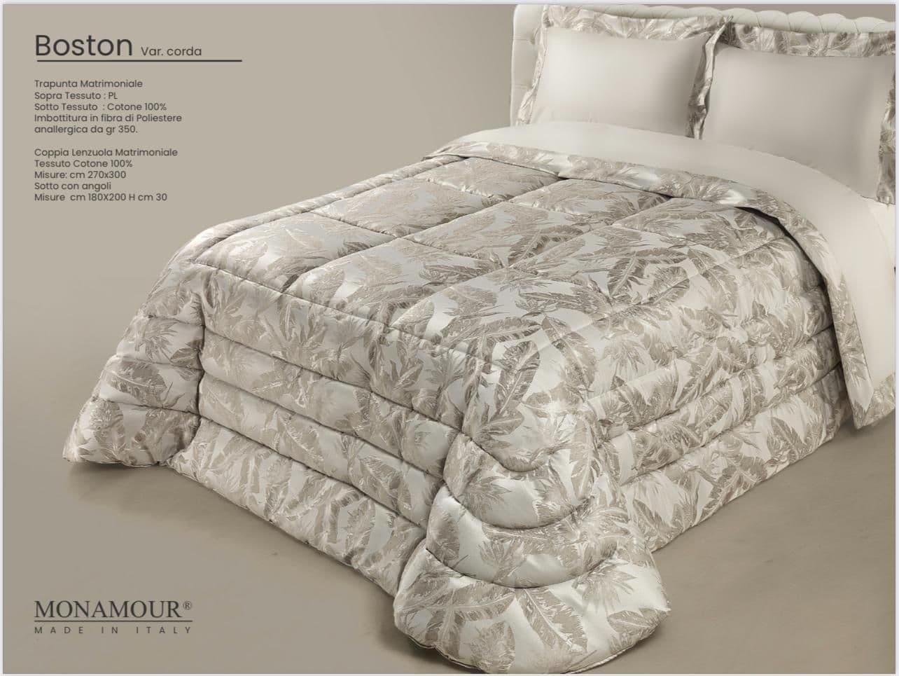 Trapunta matrimoniale invernale Mon Amour art. Boston Sopra tessuto: Pl Sotto tessuto: cotone 100% imbottitura in fibra di poliestere anallergica da gr.350 - 10