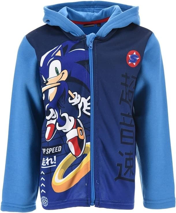 Felpa Sonic da 3 a 8 anni con cerniera interno felpato - 6