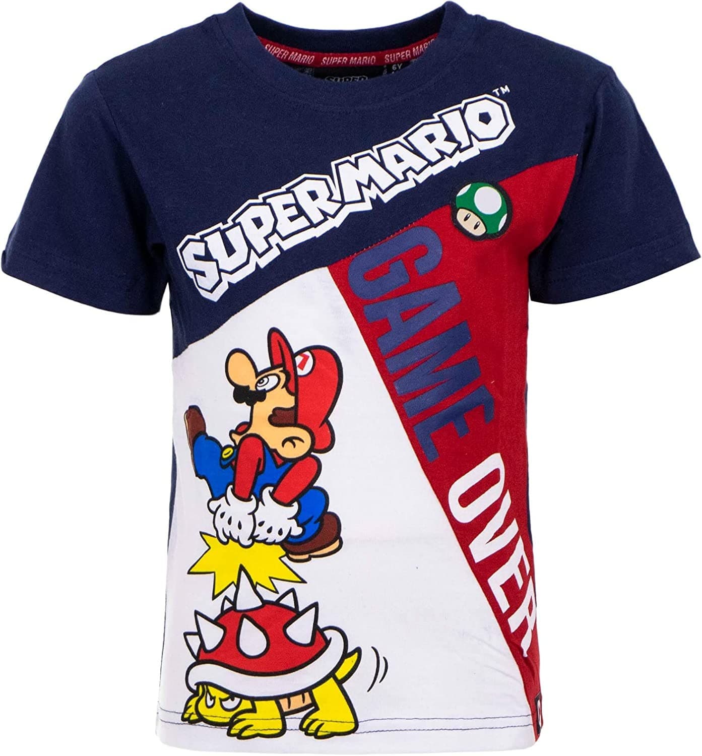 T-Shirt Maglia Maglietta a Maniche Corte Super Mario Primavera Estate - 6
