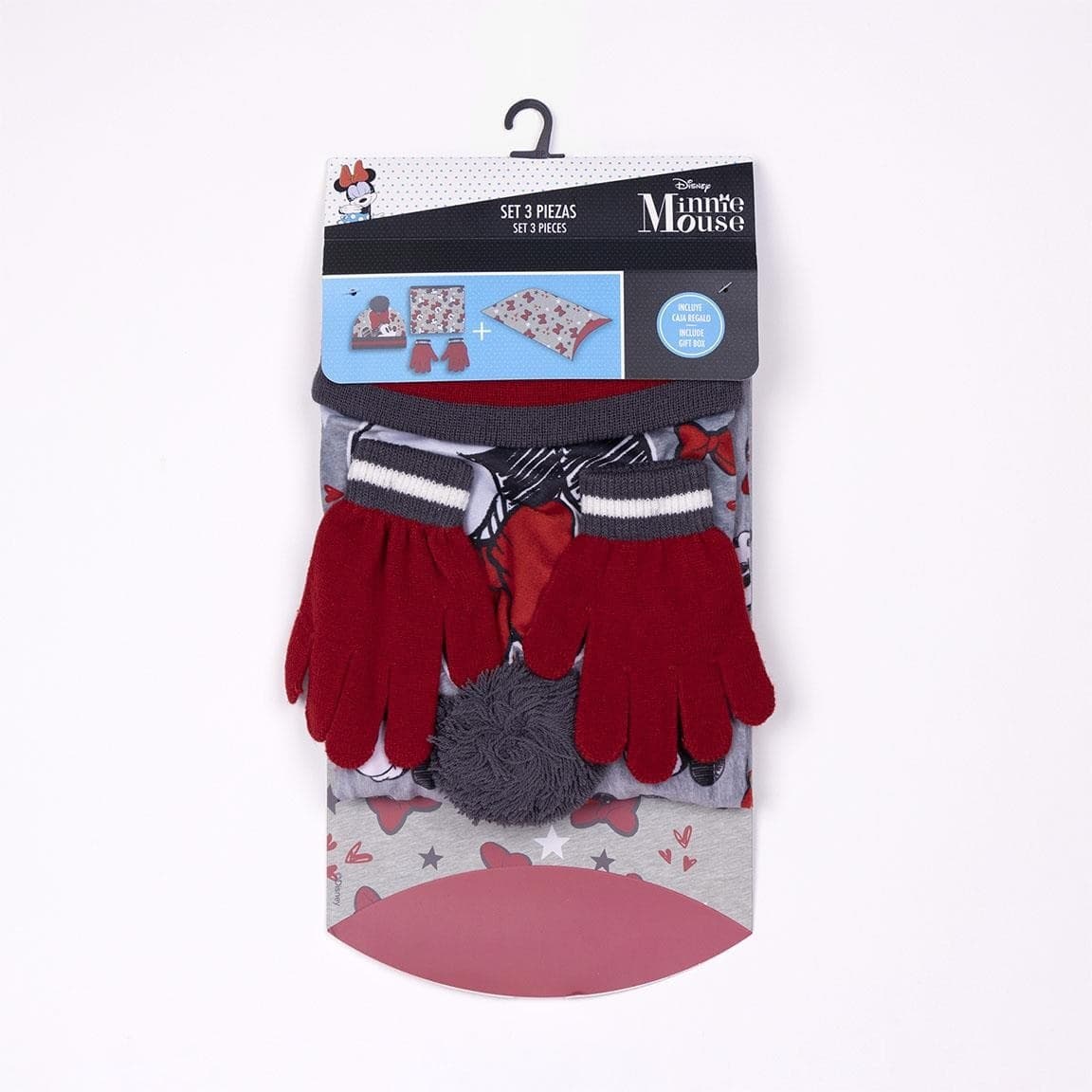 Cappello scaldacollo e guanti Minnie veste dai 3 agli 7 anni con scatola regalo - 8