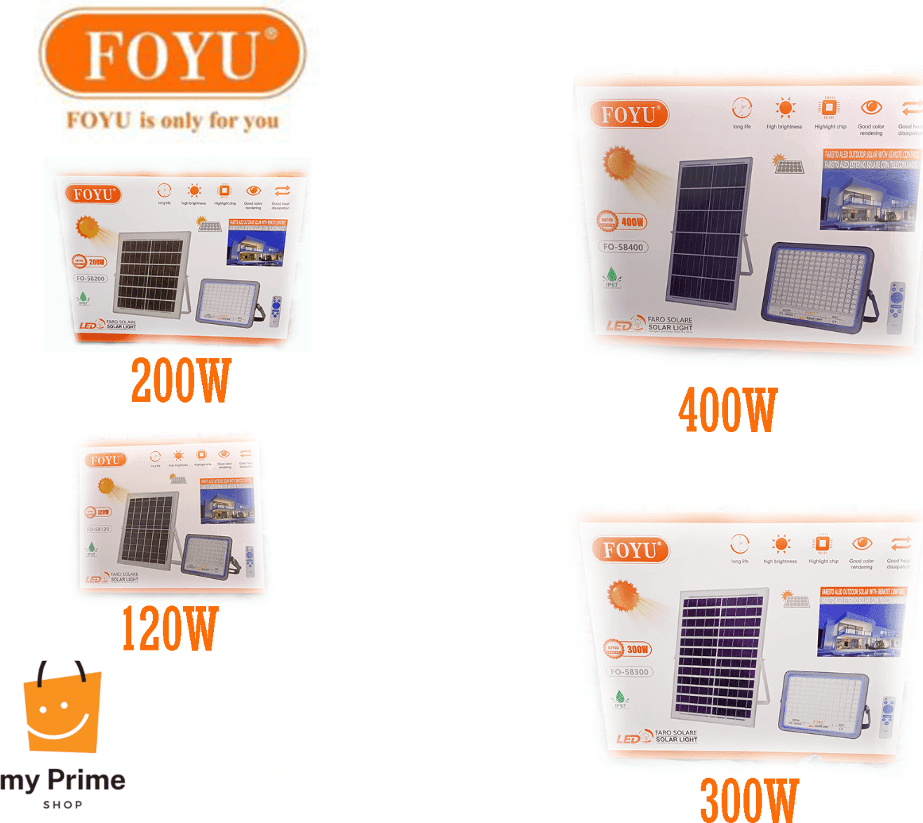FARO FARETTO LED CON PANNELLO SOLARE LUCE FREDDA 120W 200W 300W 400W IP67 - FOYU - 2