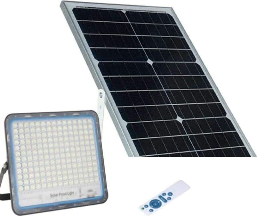 FARO FARETTO LED CON PANNELLO SOLARE LUCE FREDDA 120W 200W 300W 400W IP67 - FOYU - 12