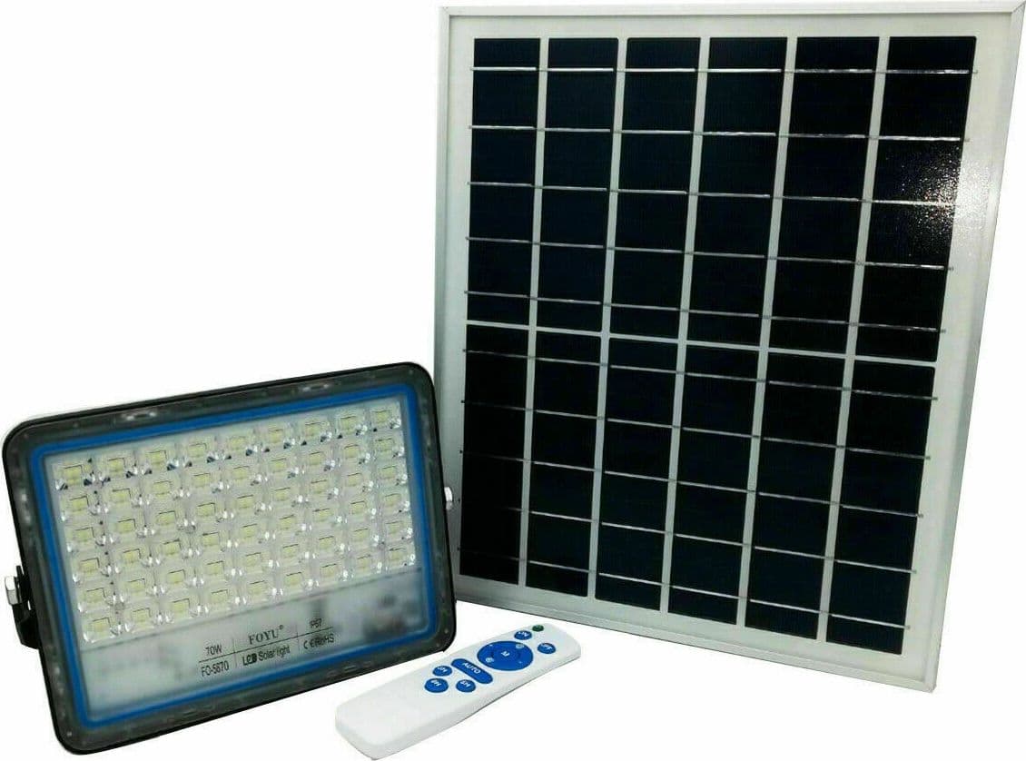 FARO FARETTO LED CON PANNELLO SOLARE LUCE FREDDA 120W 200W 300W 400W IP67 - FOYU - 7