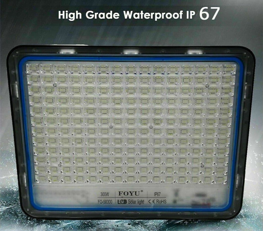 FARO FARETTO LED CON PANNELLO SOLARE LUCE FREDDA 120W 200W 300W 400W IP67 - FOYU - 8