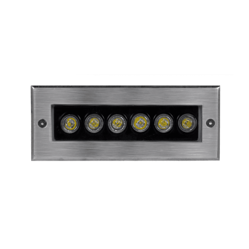Segnapasso Led 6W Argento da incasso a parete 220v Rettangolare IP65 - 2