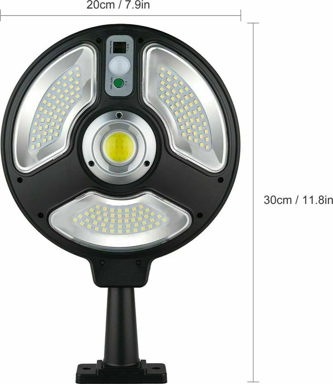 LAMPIONE STRADALE LED CON PANNELLO SOLARE FOTOVOLTAICO 120 LED + TELECOMANDO - 5