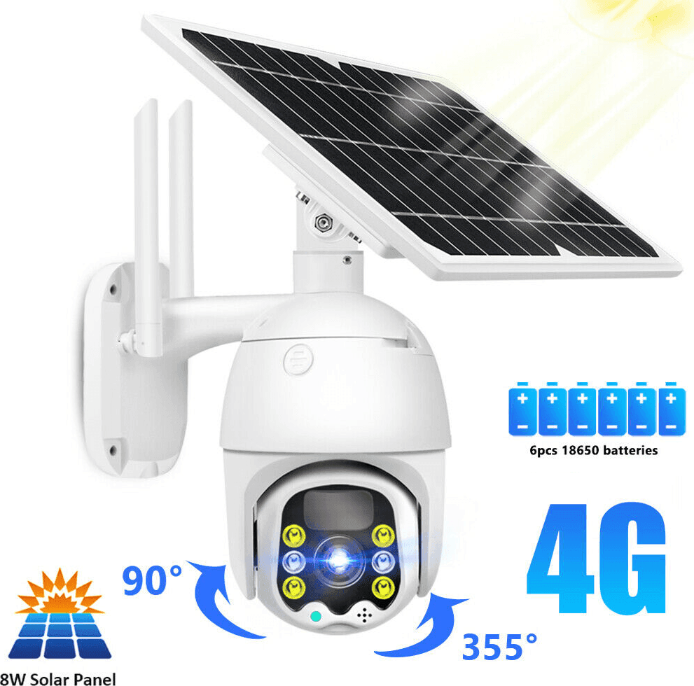 4G/WIFI 1080P Solar PTZ IP Camera CCTV Impermeabile ip66 Sicurezza da Esterno Visione Notturna - 11