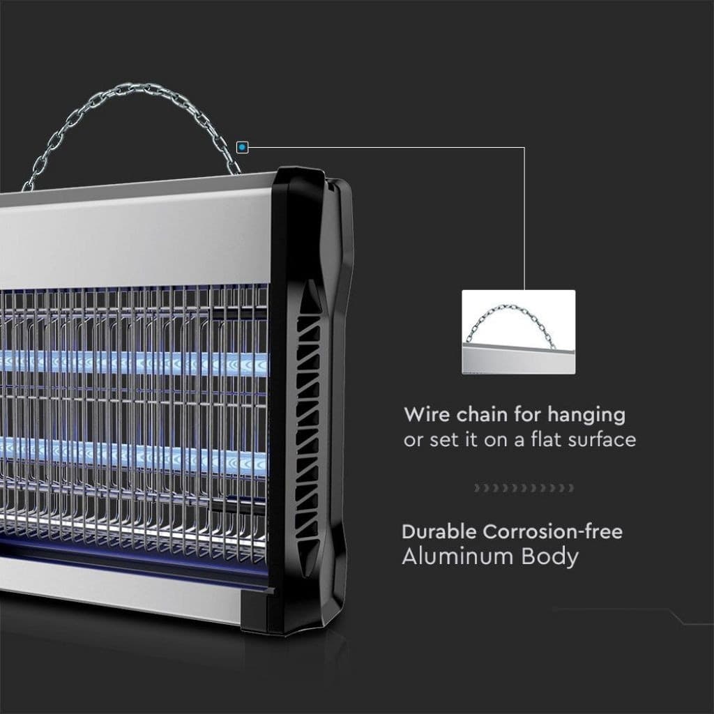 V-TAC VT-3220 ZANZARIERA ELETTRICA INSECT KILLER LAMPADA UV 20W LUCE BLU ATTIRA ED ELIMINA INSETTI - SKU 11180 - 7