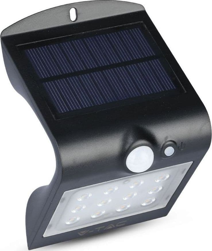 V-TAC VT-767-2 LAMPADA NERO DA MURO LED 1,5W CON PANNELLO SOLARE E SENSORE - SKU 8277-2 - 10
