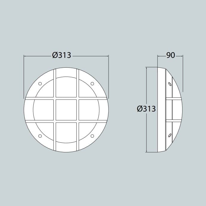 PLAFONIERA LED PER CONDOMINI FUMAGALLI GELMI GR GRIGIO OPALE E27 | 3G3000000LYE27 - 2