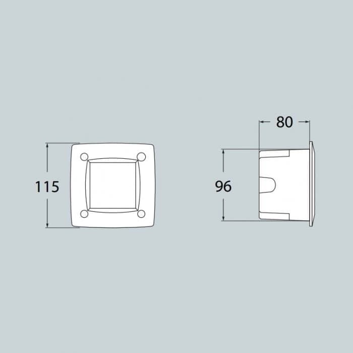 LAMPADA AD INCASSO FUMAGALLI LETI 100 SQUARE GRIGIO OPALE LED GX53 3W CCT SET | 3C1000000LYG1K - 2
