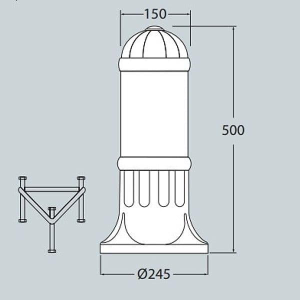 PORTALAMPADA DA GIARDINO ESTERNO FUMAGALLI SAURO 500 NERO TRASP E27 | D15553000AXE27 - 2