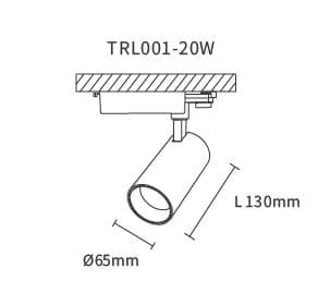 KOSOOM FARETTO A BINARIO 20W NERO - LUCE CALDA - | T0106N - 2