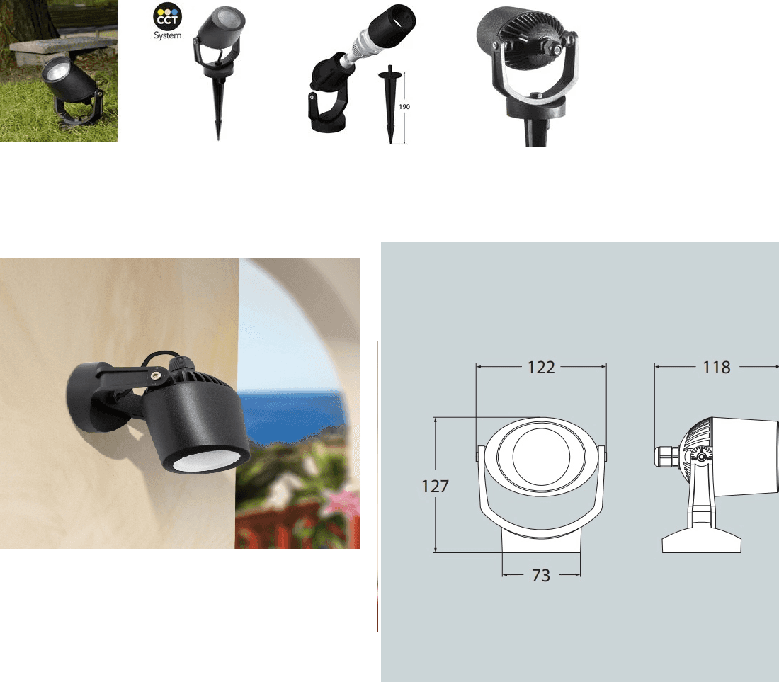 PROIETTORE LED APPLIQUE DA MURO FUMAGALLI MINITOMMY NERO SATIN LED GU10 6W CCT SET | 1M1000000AXL1K - 4