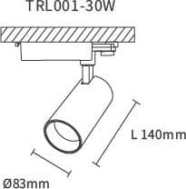 KOSOOM FARETTO A BINARIO 30W NERO - LUCE NATURALE - | T0113N - 2