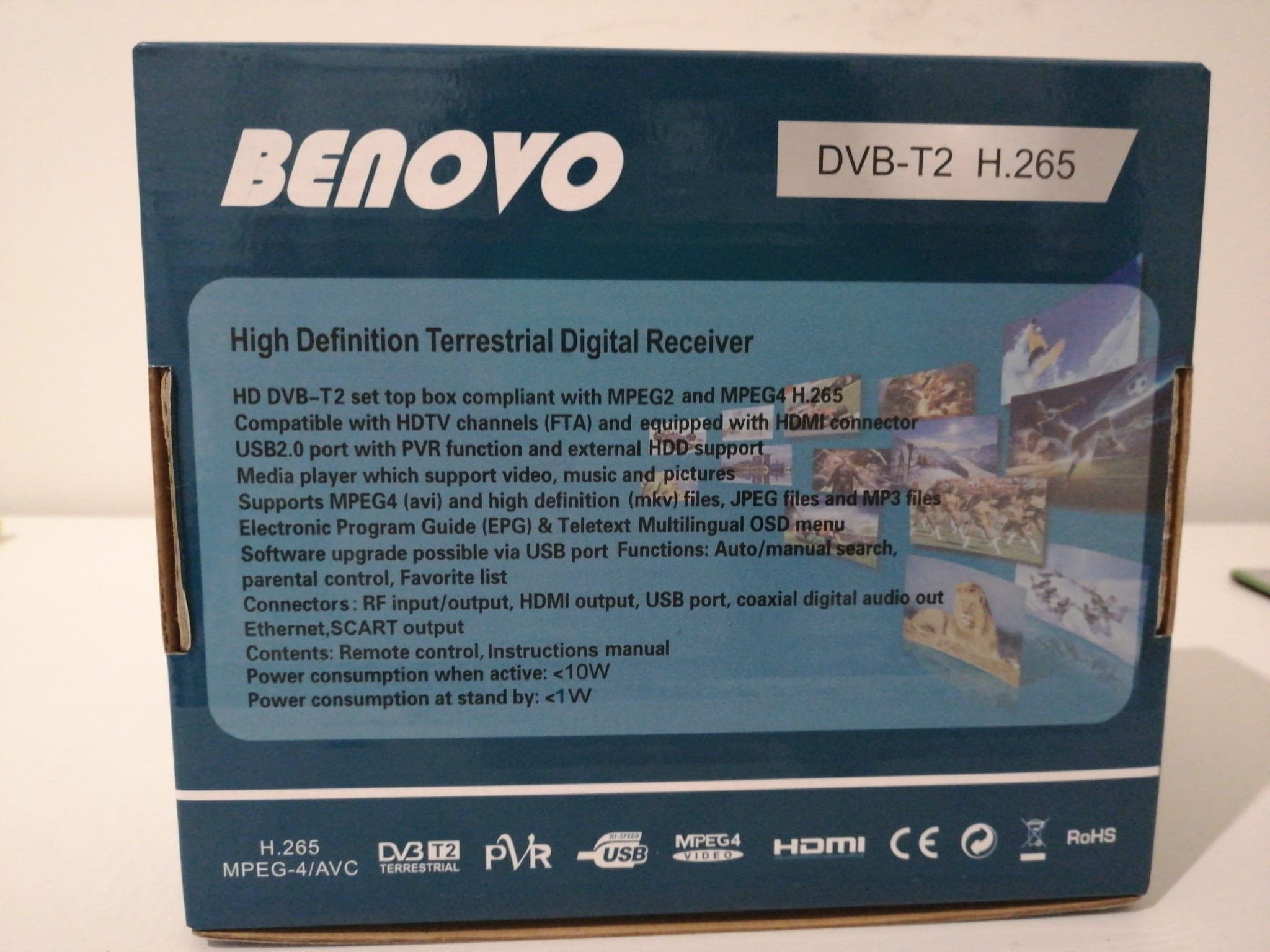 NUOVO DECODER RICEVITORE DIGITALE TERRESTRE full HD 1080P DVB-T2 TV SCART HDMI USB2.0 ETHERNET MPEG4 - 3