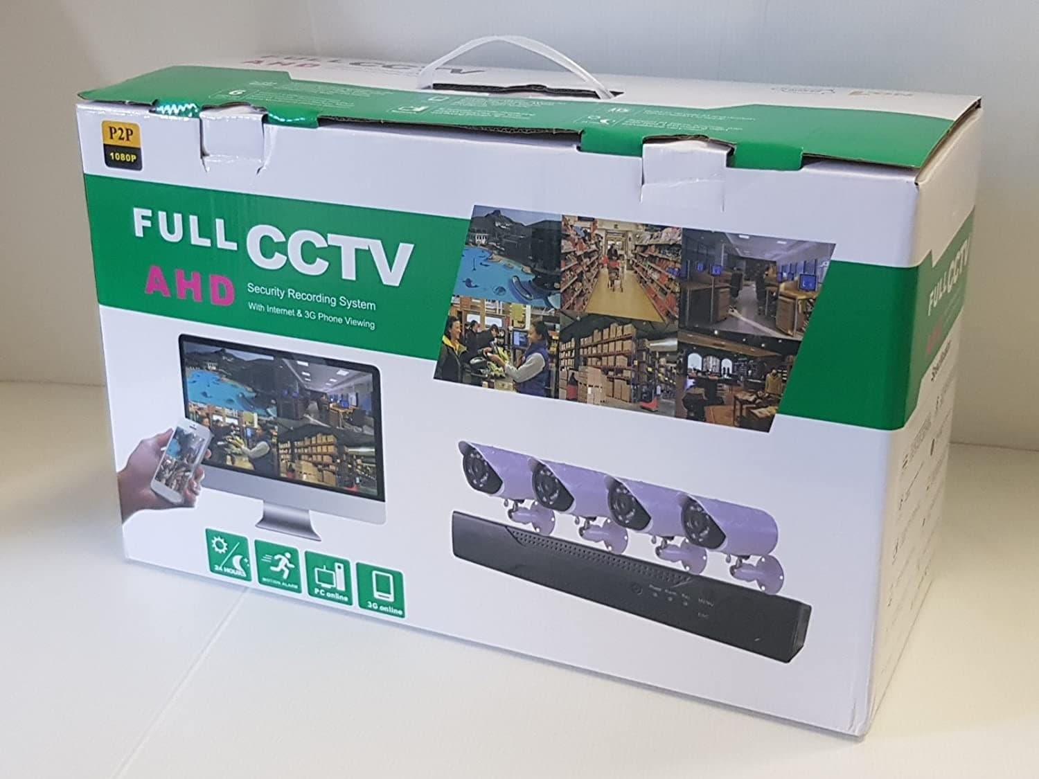 KIT VIDEOSORVEGLIANZA AHD IP CLOUD DVR 4 CANALI 4 TELECAMERE HD INFRAROSSI - 4