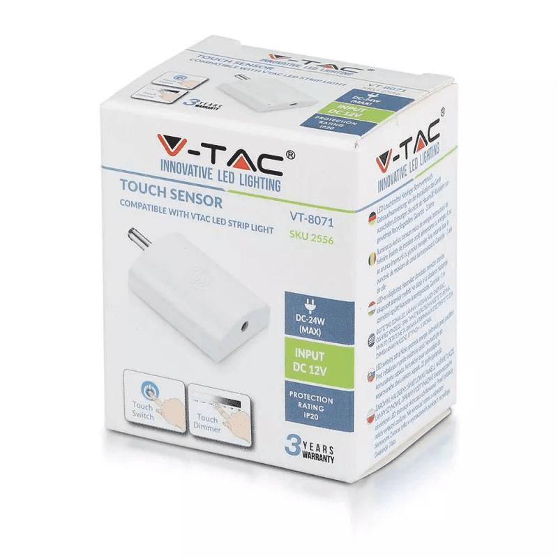 V-TAC VT-8071 PULSANTE TOUCH CON DIMMER PER STRISCE LED - SKU 2556 - 2