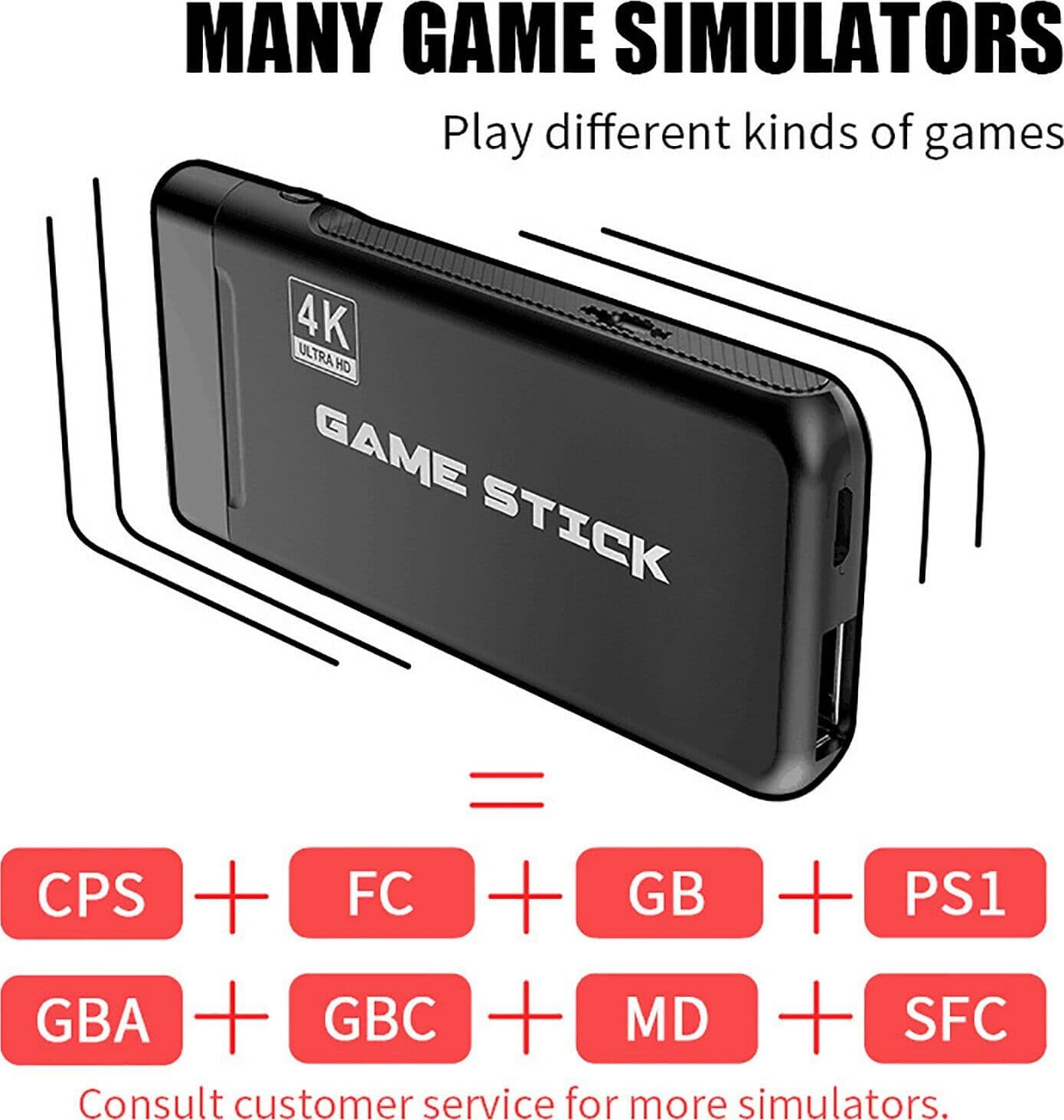 CONSOLE GAME STICK 3000 in 1 VIDEOGIOCHI ULTRA HD 4K HDMI 2 CONTROLLER JOYSTICK - 6