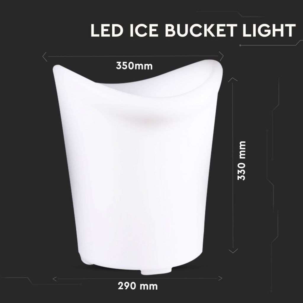 V-TAC VT-7806 LAMPADA LED ICE BUCKET MULTICOLOR RGB 3W CESTELLO PORTA GHIACCIO RICARICABILE CON TELECOMANDO IP54 - SKU 40191 - 4