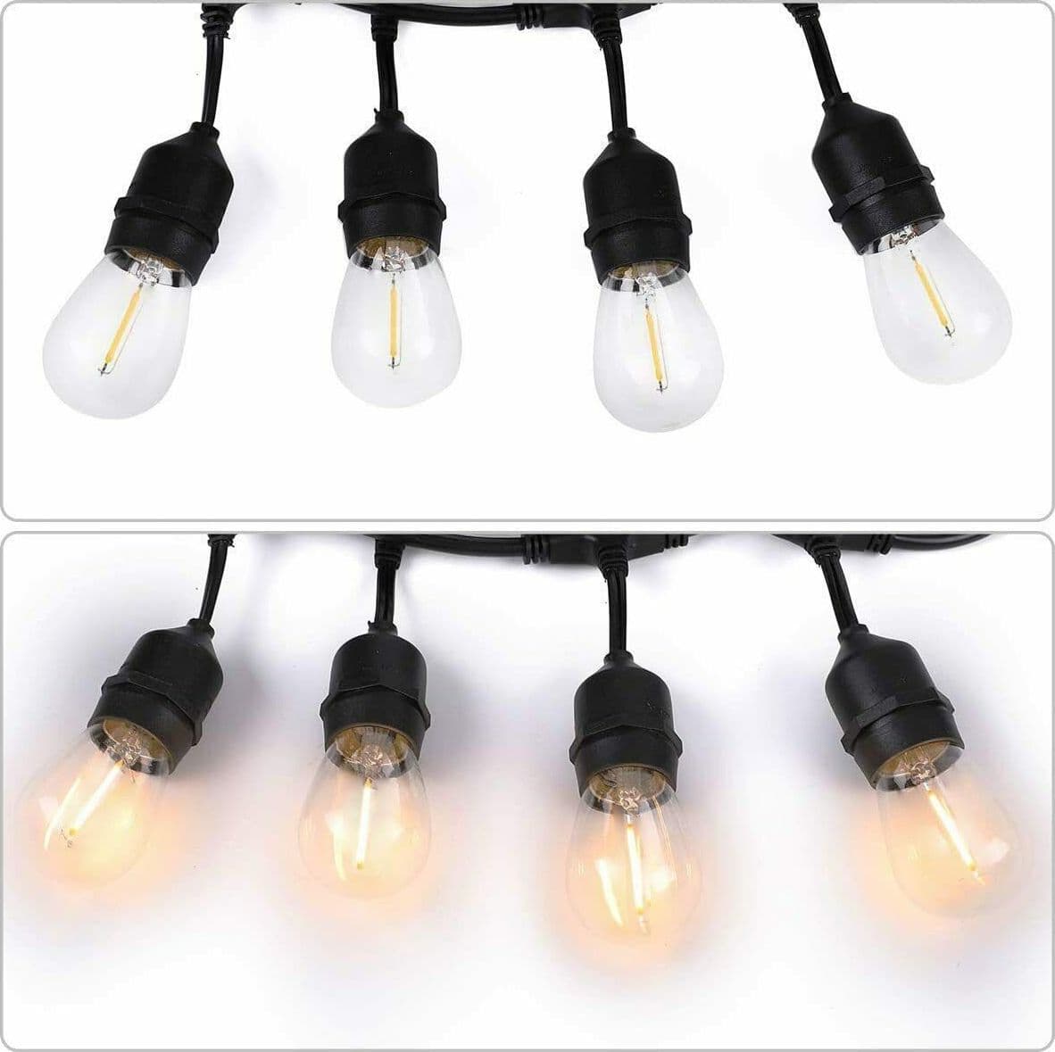 Catena Stringa Pannello Solare 10mt USB Ricaricabile 10 Lampade LED Calde IP65 - 2