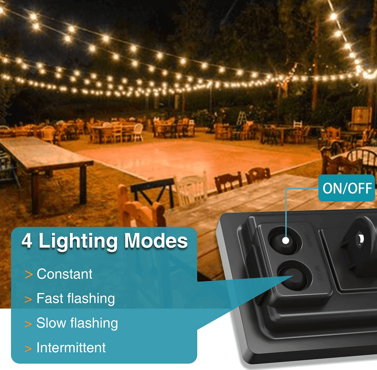 Catena Stringa Pannello Solare 10mt USB Ricaricabile 10 Lampade LED Calde IP65 - 3