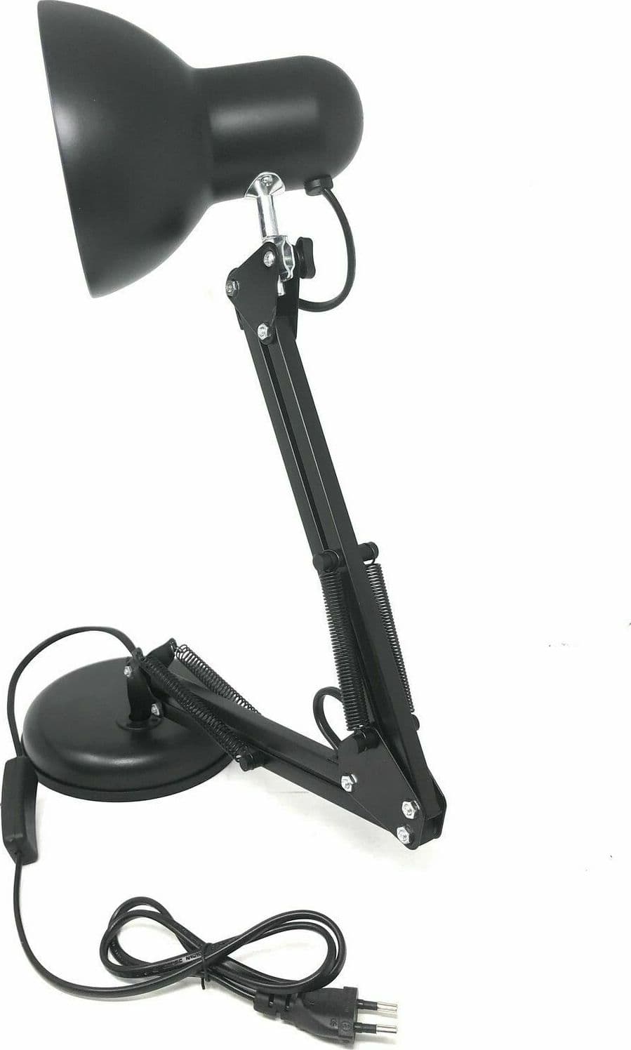 Lampada Da Tavolo e27 Scrivania Con Braccio Girevole Snodabile Regolabile Lettura - 5