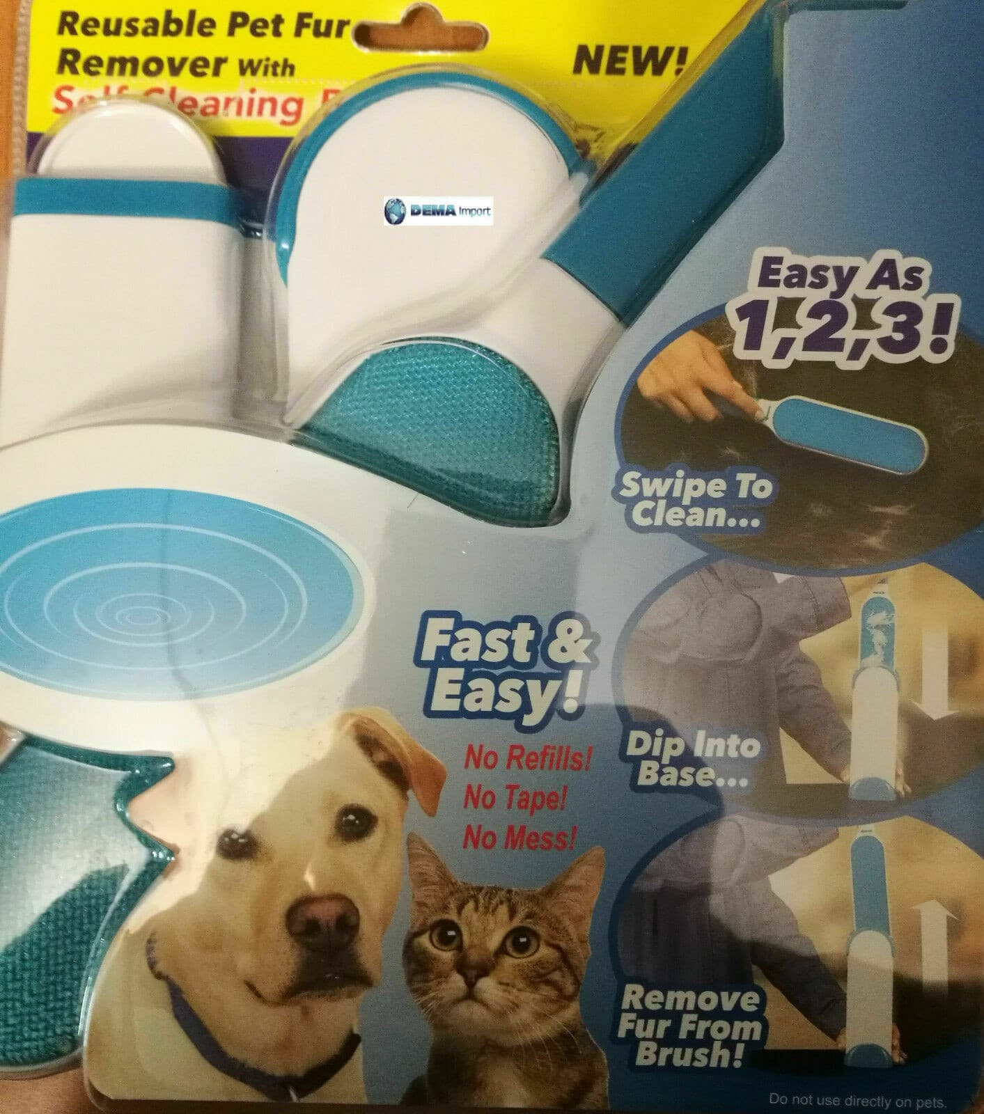 Nuovo KIT PULIZIA CASA AUTO SPAZZOLE RACCOGLI E RIMUOVI PELI PER CANI E GATTI - 2