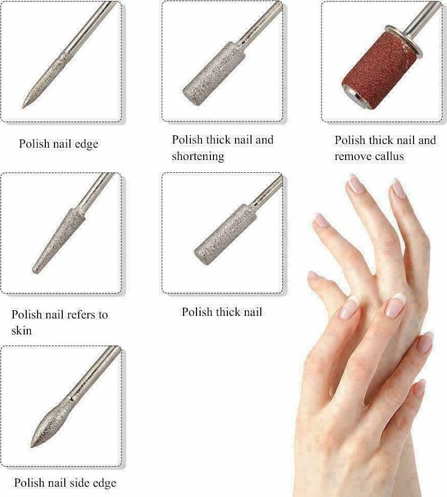 FRESA Elettrica PORTATILE Per Manicure e Pedicure Trapano UNGHIE NAIL ART SML M6 - 6