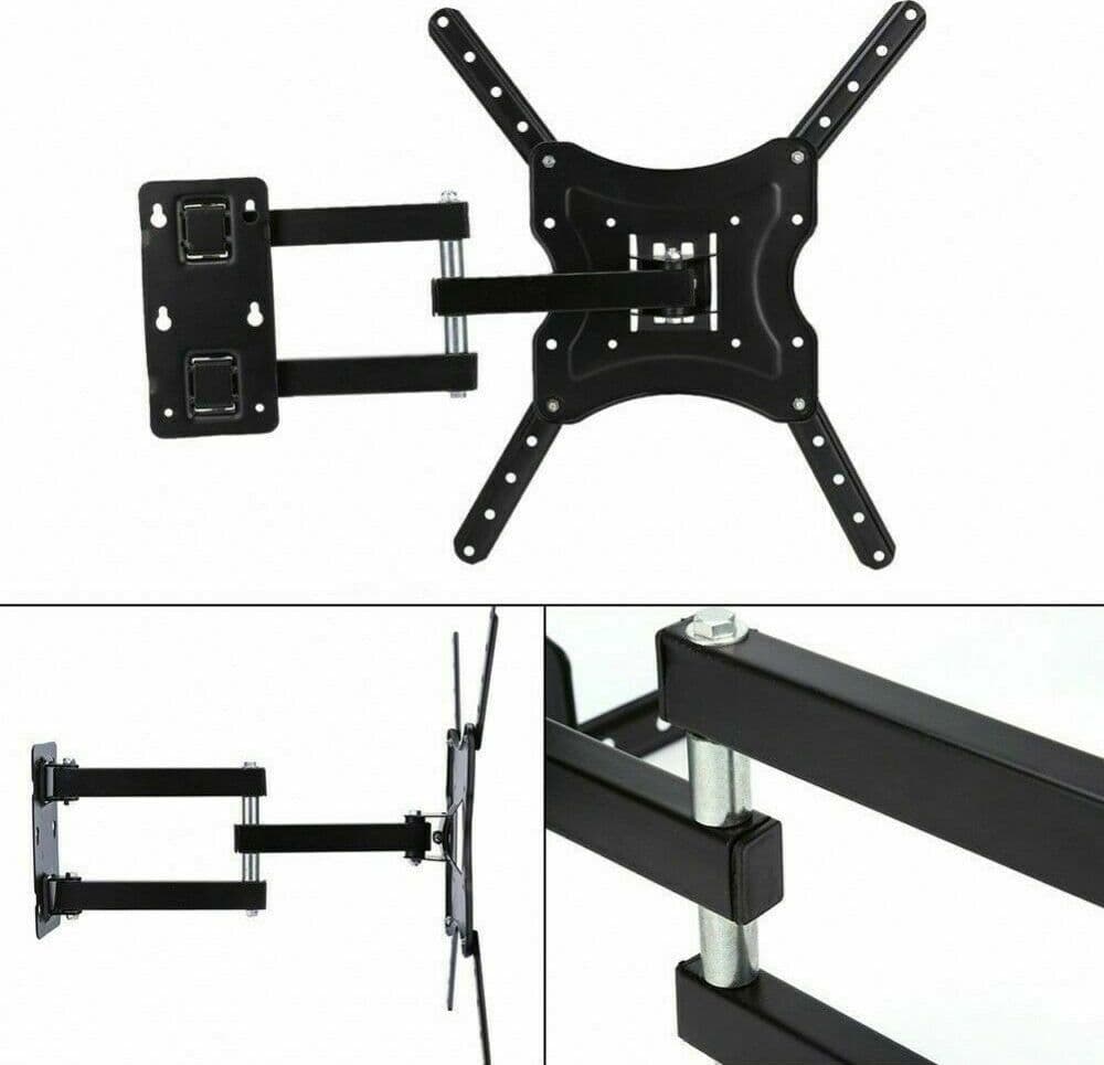 STAFFA PORTA TV TELEVISORE MONITOR DA 14" A 32"40"46"55" POLLICI BRACCIO PARETE - 2