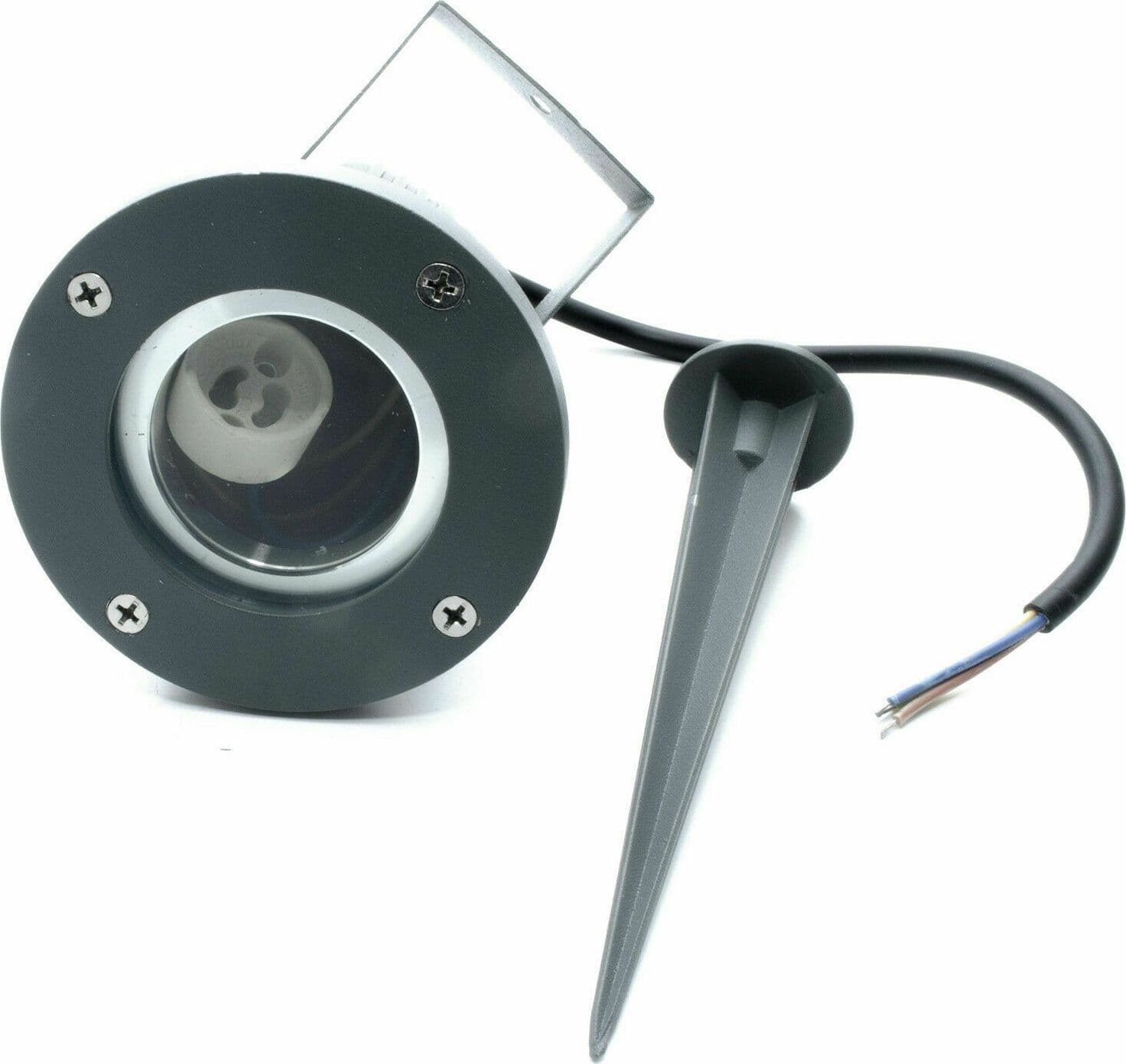 FARETTO LED SEGNAPASSO GU10 nero CON PICCHETTO DA GIARDINO IP66 LAMPADA SOSTITUIBILE - 2
