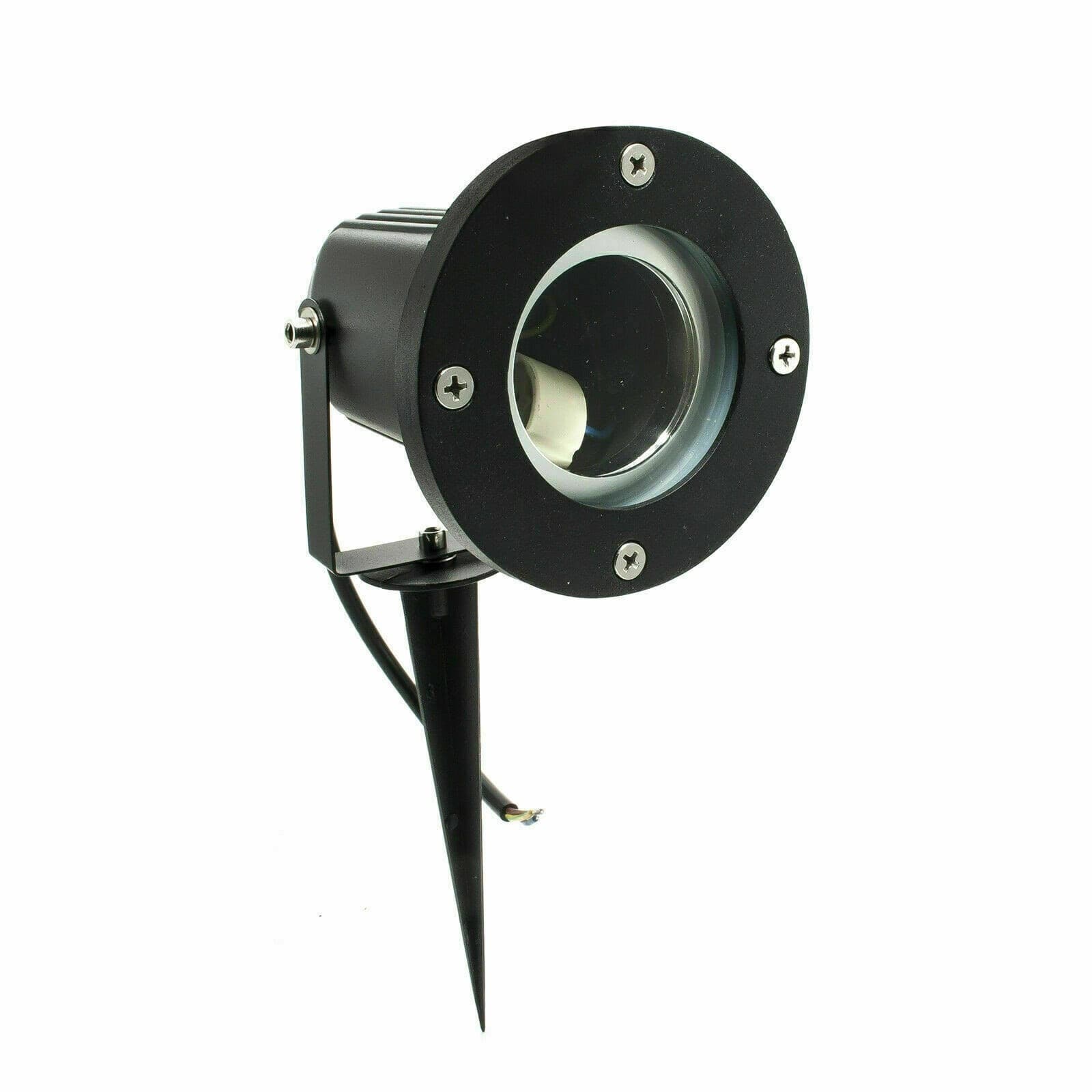 FARETTO LED SEGNAPASSO GU10 nero CON PICCHETTO DA GIARDINO IP66 LAMPADA SOSTITUIBILE - 5