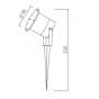 FARETTO LED SEGNAPASSO GU10 nero CON PICCHETTO DA GIARDINO IP66 LAMPADA SOSTITUIBILE - 6